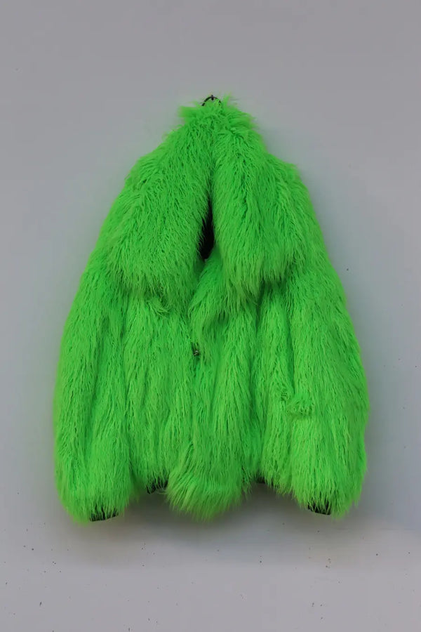 CHENPENG fluorescent green fur coat CP19AWJ005A